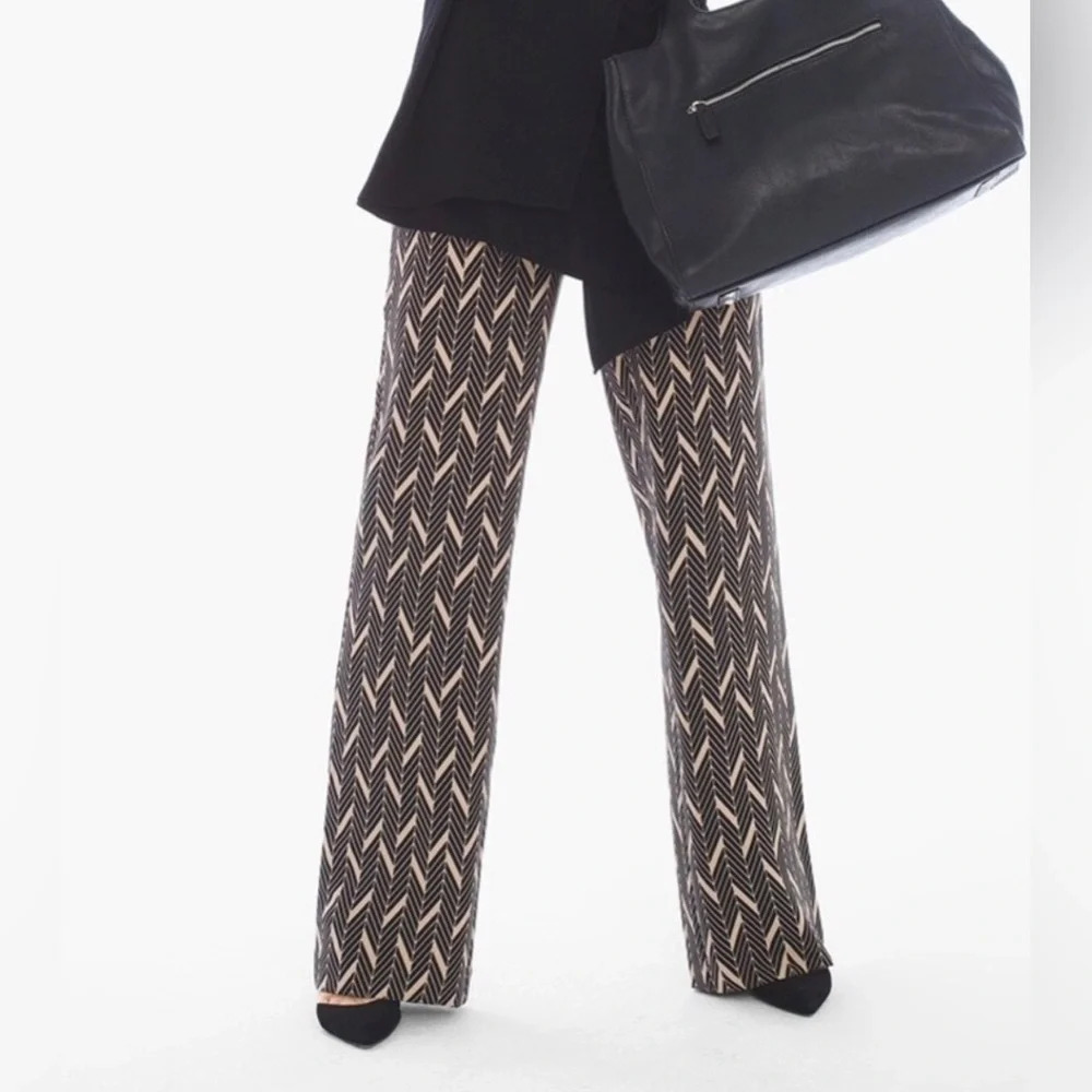 🌻 Chico's Drapey Elevated Mitre Print Wide Leg Pant Women's size 3(XL/16) Career - Picture 9 of 10